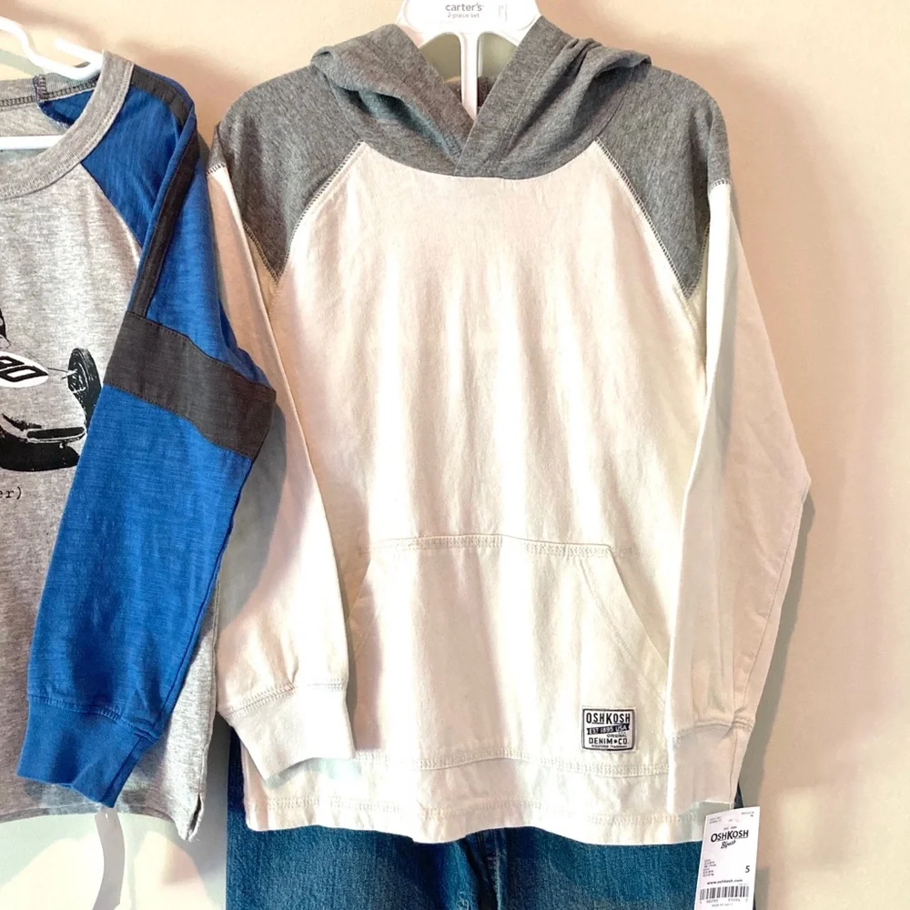 NWT Oshkosh jeans and 2 long sleeve tees Size 5